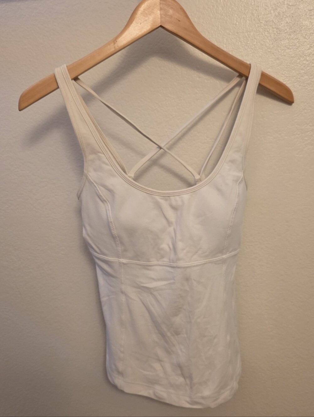 Lululemon athletica White Strappy Open Cross-Back Tank